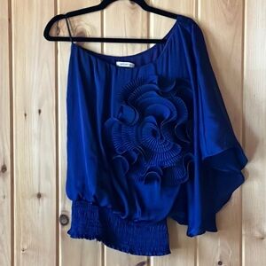 Elegant Blue Off-Shoulder Top
